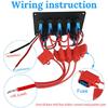 Boat Switch Panel Car Switch Panel Waterproof Digital Voltmeter Dual USB Port 12V Outlet Combination Marine LED Rocker 5 Gang