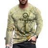 Men'S T-Shirt 3D Digital Printing Outer Wear With Long-Sleeved Casual Top