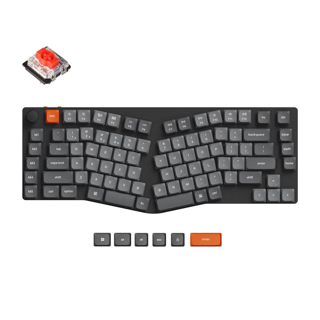 Keychron K15 Max Alice layout QMK wireless custom mechanical US RGB hot swap low profile Gateron mechanical Mac Windows compatible profile Gateron