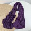 Vintage Women's Checkerboard Scarf Autumn Long Pleated Cotton Linen Soft Scarves and Shawls 60*240cm