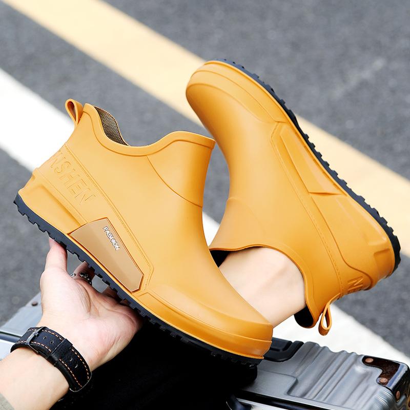 

Короткие резиновые сапоги, мужская универсальная верхняя одежда, пара, водонепроницаемая обувь, нескользящая кухонная резиновая обувь, водонепроницаемая обувь для мытья автомобиля, женская 44 жёлтый