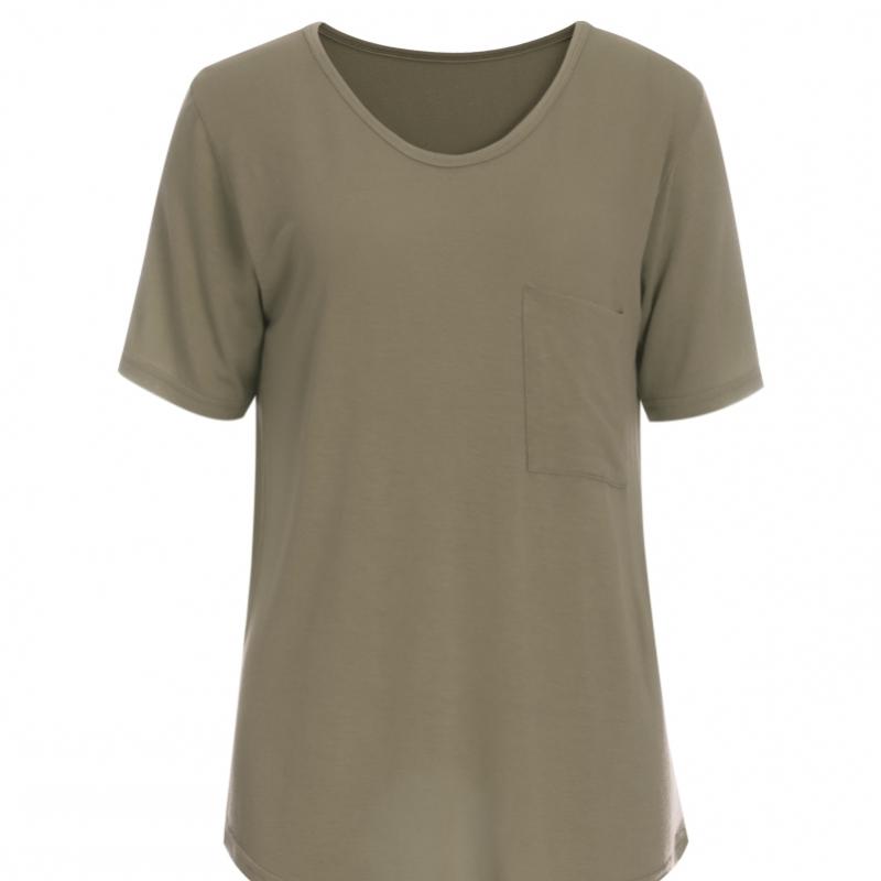 Shop Women Daily Slim Loose FiT V Neck Color ShorT sleeVe T shirT whiTe Dai Ws