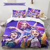 Biancheria da letto con motivo Demon Hunters Kpop, Set piumone Copripiumino Federa Regalo di Compleanno per la Casa (1 * copripiumino + 2 * federa, senza nucleo)