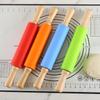Rouleau à Pâtisserie en Silicone Antiadhésif Rouge 38cm