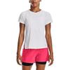 Under Armour Seria Iso-Chill Culoare Solidă Tricou Sport Strâmt cu Mânecă Scurtă Topuri Femei Alb 1376819-100