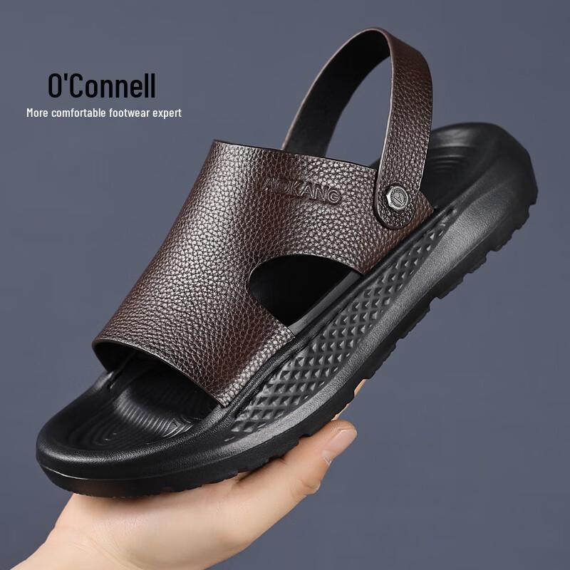 Okon Men s Leather Thick-Soled Casual Sandals 40 коричневый