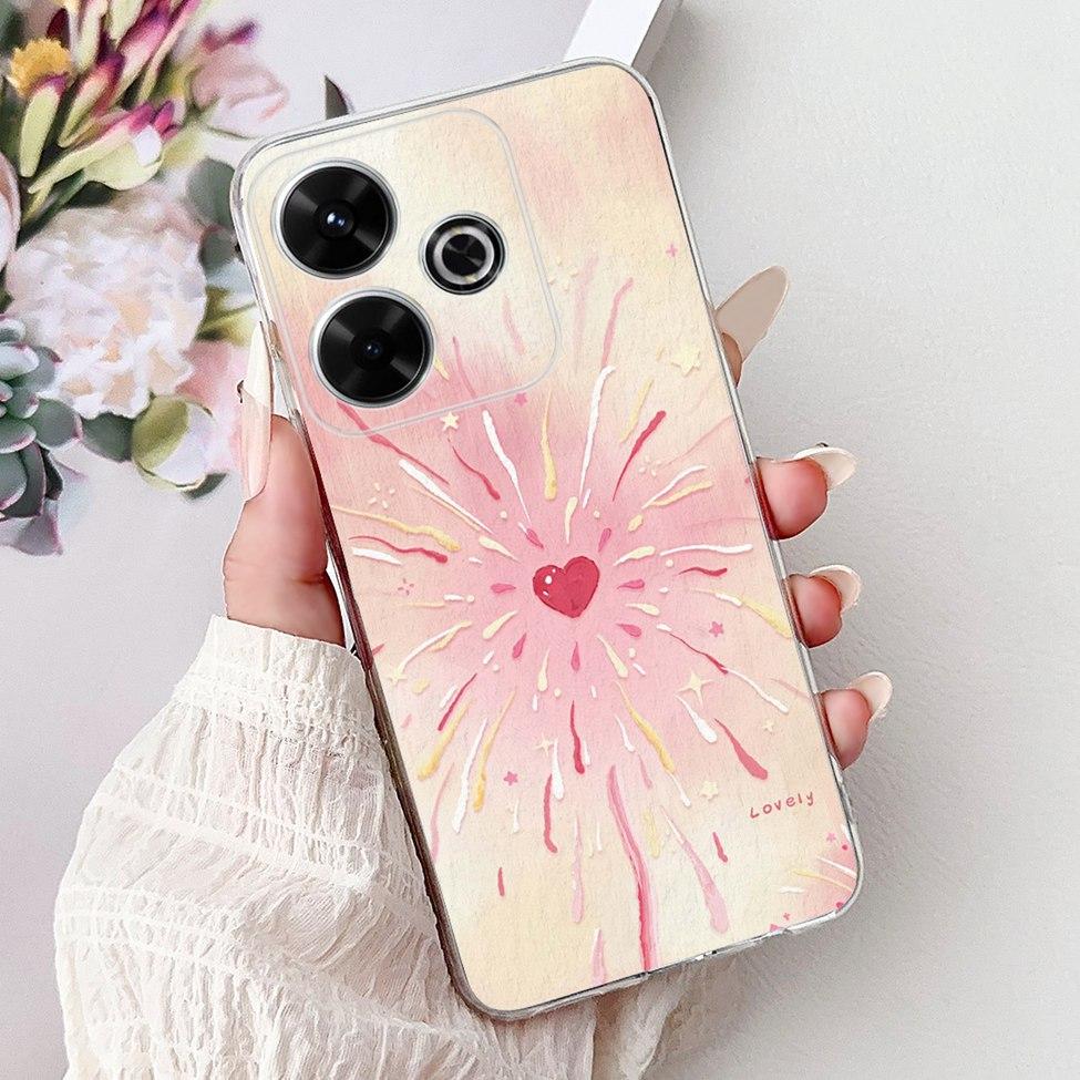 Clear Casing For Xiaomi Poco M6 Plus Cover For Xiaomi Poco M6 4G Case Luxury Butterfly Love Fashion Flowers Cool Lion Painted