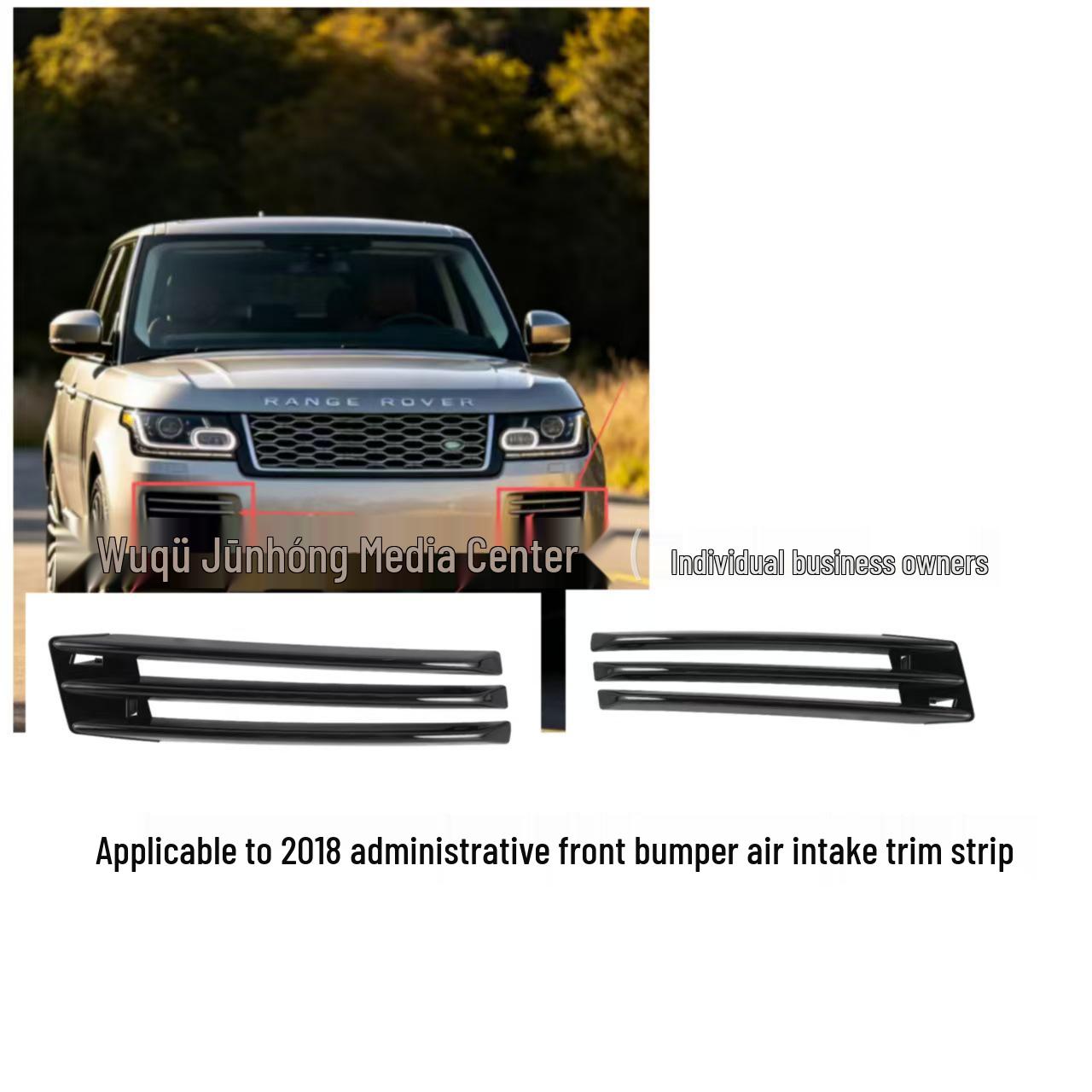 Right Front Bumper Air Intake Grille Decorative Strip, Bright Black, for 2018 Model, LR118371 Yes