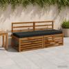 Bench Cushion SOEST 100percent  Polyester Anthracite 150 x 50 x 8 cm