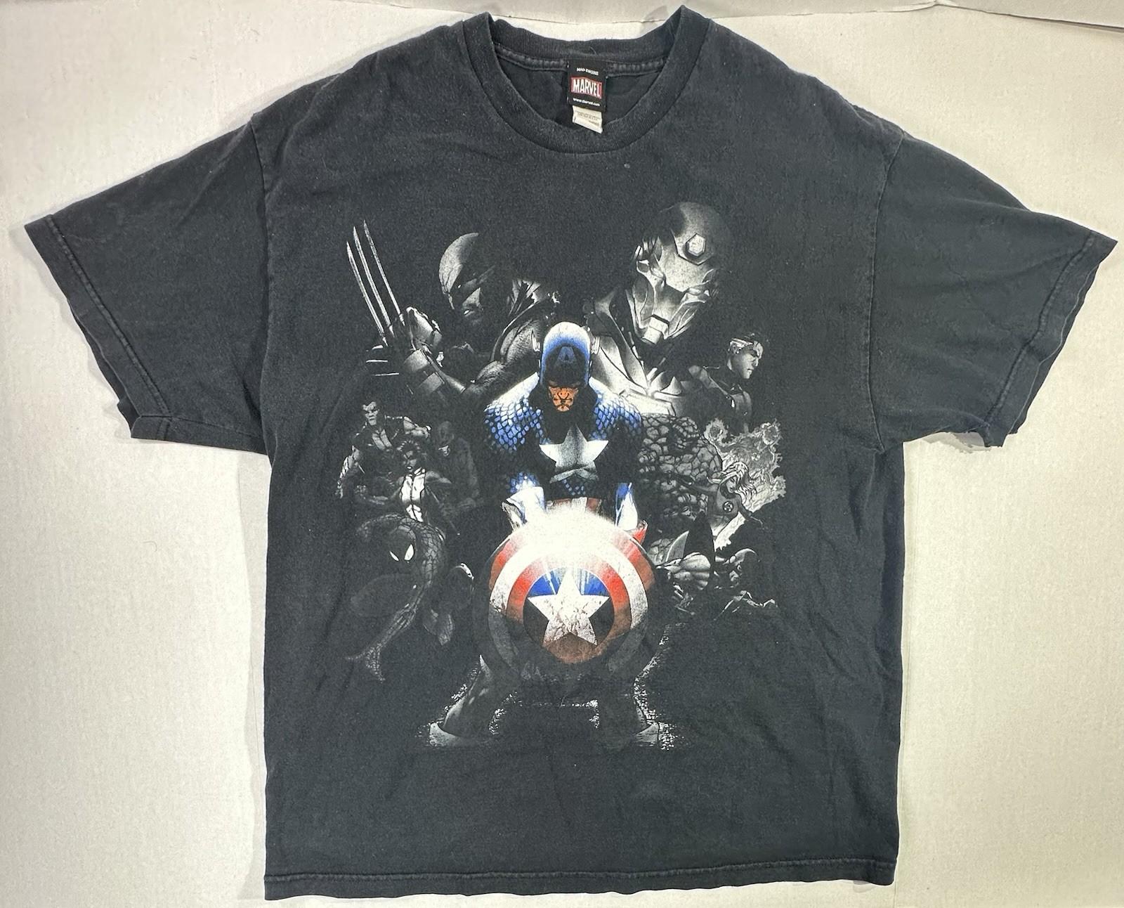 Marvel Mad Engine Captain America Avengers XL Black Heroes Graphic Unisex T-Shirt S