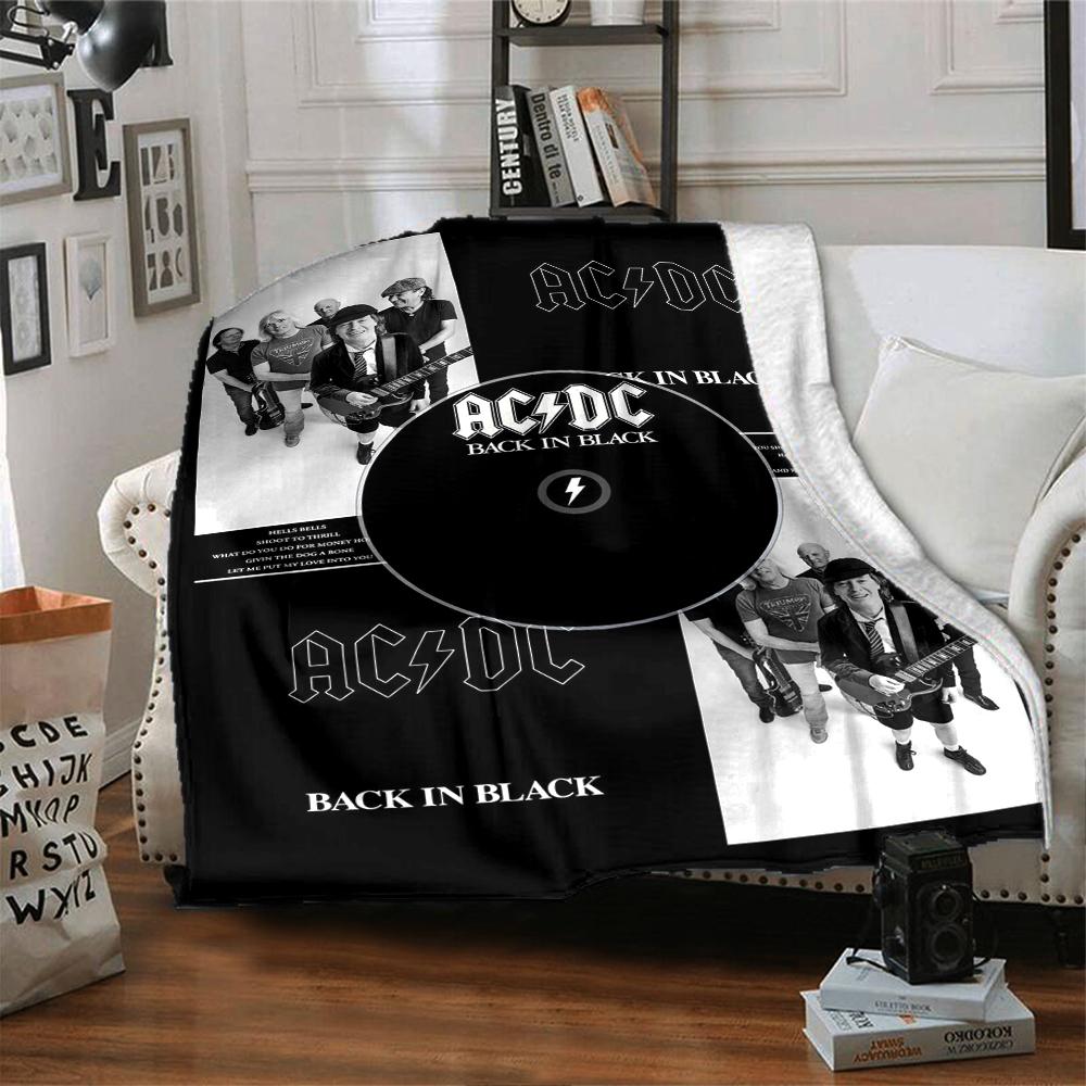 Acdc Back Black Blanket Soft Throw Blanket For Home Bedroom Bed Sofa Travel Office Solid Christmas Blanket
