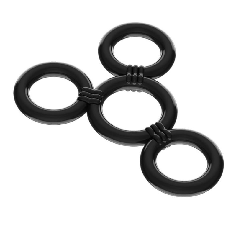 Quadruple Lock Semen Cock Rings Penis Massage Masturbation Rings Sex Toys For Men Testicle Ball Stretcher Cock Cage Delay Time
