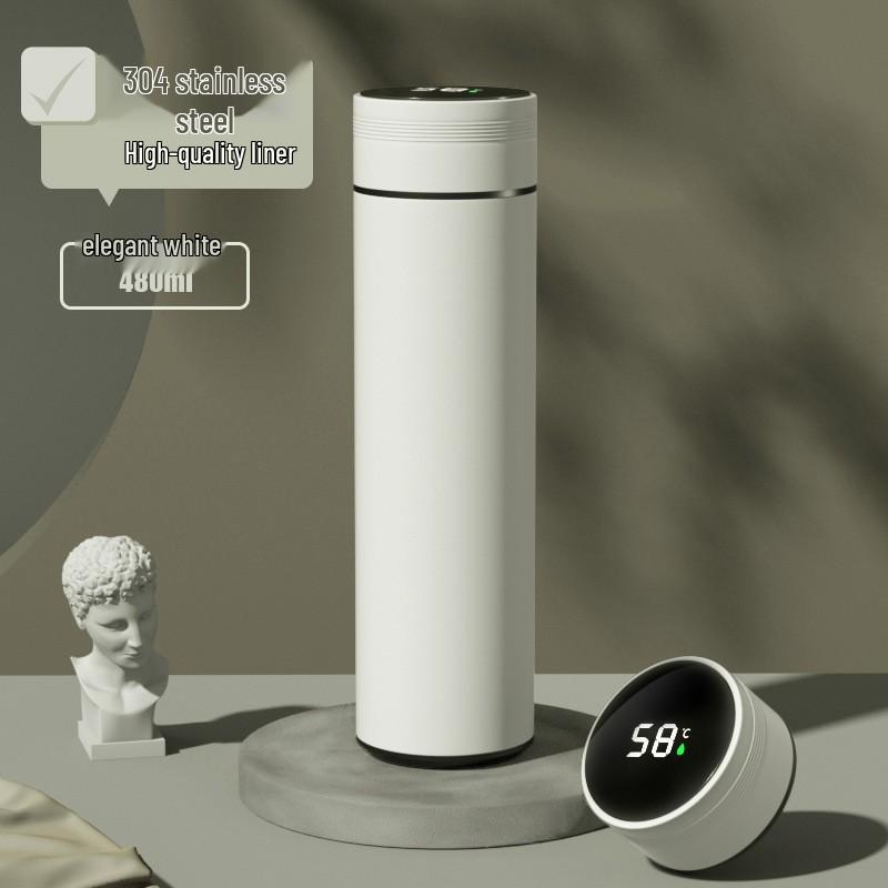 Smart termosmugg i 304 rostfritt stål: Dubbelväggig vakuumdesign med temperaturdisplay, idealisk för affärs- och kontorsbruk, anpassningsbar logotyp.