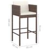 VidaXL Meubles de Bar de Jardin 3 pcs et Coussins Meubles d'Extérieur Table et Chaises de Patio Salon de Jardin Terrasse 3094777