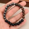 2026 New Obsidian Tiger Eye Stone Bead Bracelet Good Luck Crystal Transfer Bead Senior Couple Handstring Commemorative Token