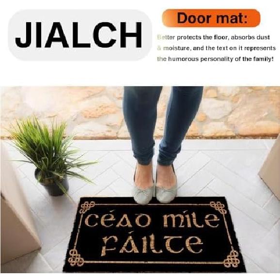 

Irish Welcome Cead Mile Failte Funny Welcome Door mat Coir Entrance Custom Outdoor Home and Office Decorative Entry Rug Indoor Garden/Kitchen/Bedroom