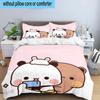 3PCS Bobo Dudu In Love  3pcs Bedding,Including 3PCS Duvet Cover And 2pcs Pillowcases Perfect for Christmas,Ideal for Bedroom, Dormitory