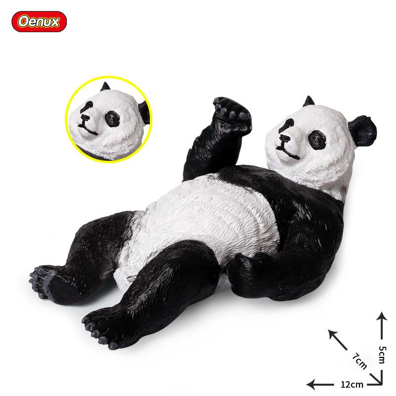 Oenux China Panda Bamboo Wild Animals Action Figures Model Figurine PVC Miniature Cute Decoration Education Collection Kid Toy