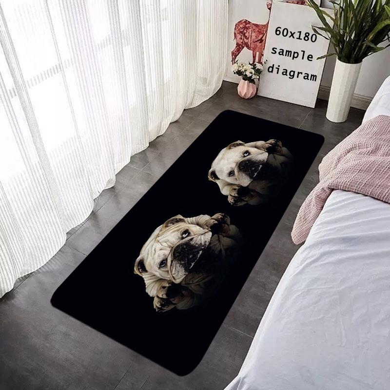 Door Mats Interior Foot Rug English Bulldog Welcome Floor Mat for Entryway Soft Hallway Carpet Kitchen Rugs Fluffy Home Decor