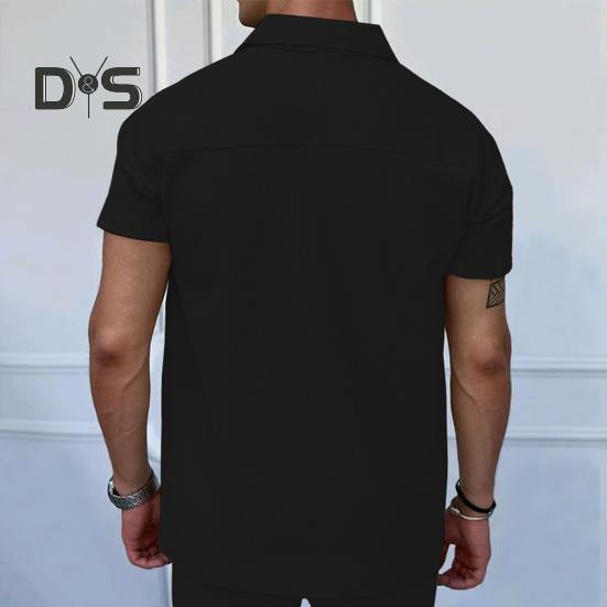 Pánské tričko s krátkým rukávem a zipem, jednobarevné, volné, s krátkým rukávem, pro golf, streetwear, pláž, cestování