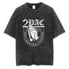 Tupac T-shirts Quality Cotton Vintage Tshirt Y2K Harajuku Men Hip Hop Short Sleeve Tees Black Oversized Fashion Streetwear