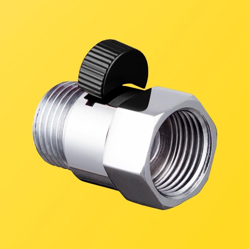Bathroom Shower Brass Junction Water Flow Control Valve Straight through Shut -off Angle Valve Bath Water Tap Accessory