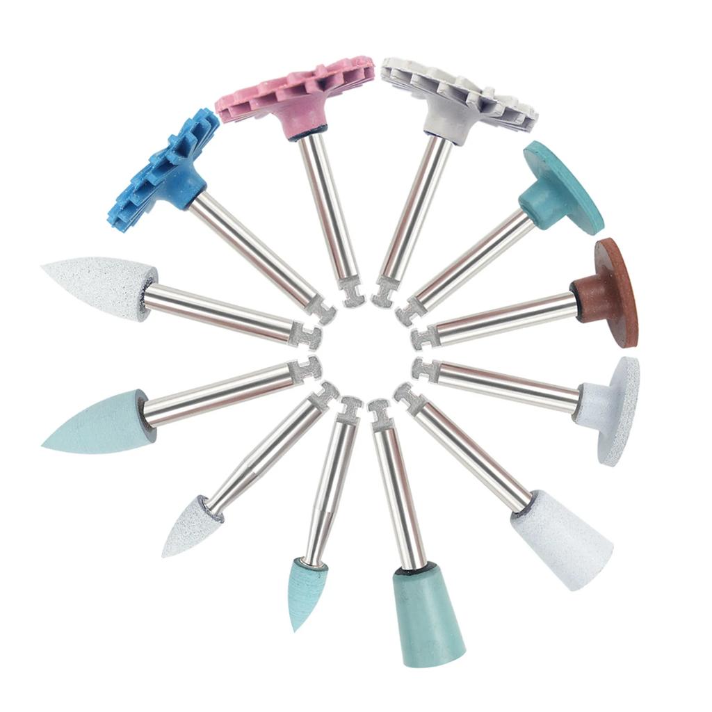 12Pcs Dental Ra Rubber Resin Polishing Wheel Set Pk004 With Spiral Kit For Composite Resin Grinding And Finishing Dental Tools