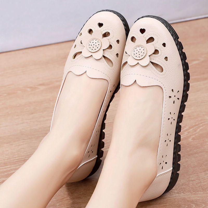 Sommer Lochschuhe Damen mittel rutschfest weichsohlig Freizeitschuhe bequem und atmungsaktiv Freizeitschuhe zum Alter von