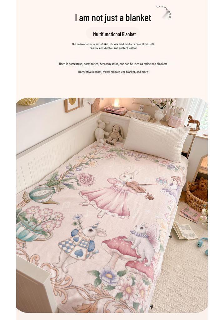 Class A Cloud-Feel Velvet Fairy Tale Hand-Painted Autumn/Winter Thick Milk Velvet Nap & Sofa Blanket
