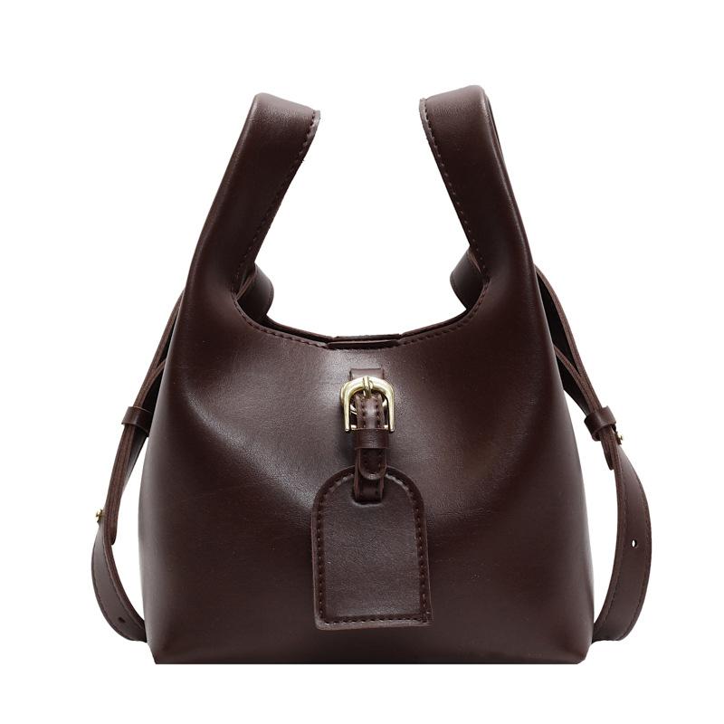 New autumn and winter retro texture small bag women's fashion simple bucket bag messenger bag