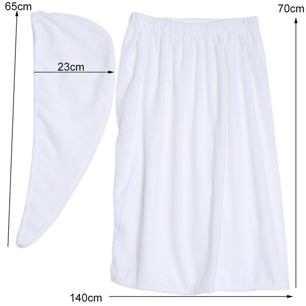 6 Colors Women Soft Spa Bath Body Wrap Set Towel Bathrobe With Fast Dry Hair Drying Cap