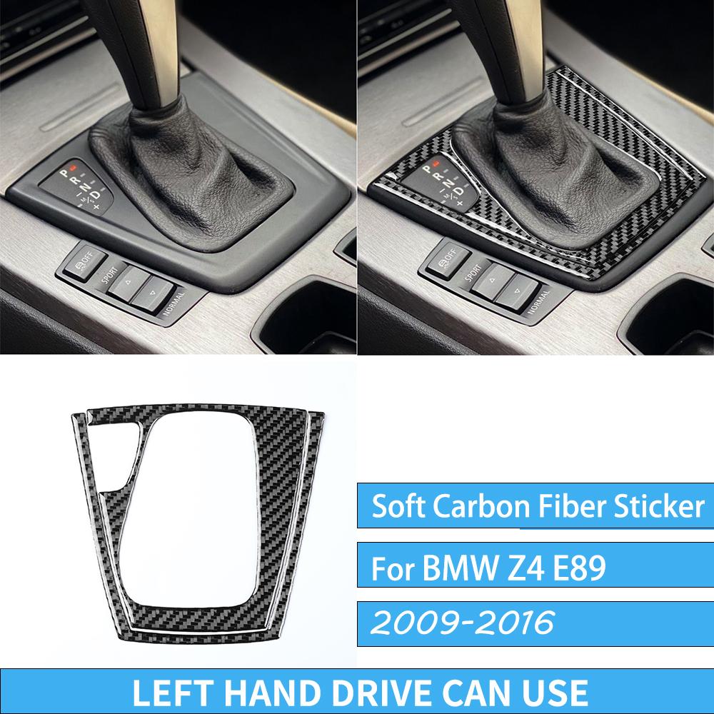 For BMW Z4 E89 2009-2016 Car Central Console Gear Shift Panel Trim Cover Sticker Carbon Fiber Decoration Interior Accessories