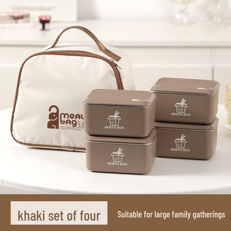 4-Layer 304 Stainless Steel Microwavable Bento Box