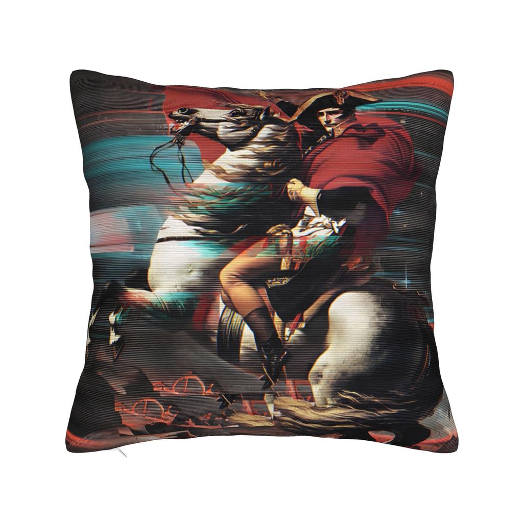 Napoleon Bonaparte Crossing the Alps Pillowcase Printed Polyester Cushion Cover Decor Art Throw Pillow Case Cover Seat Zipper