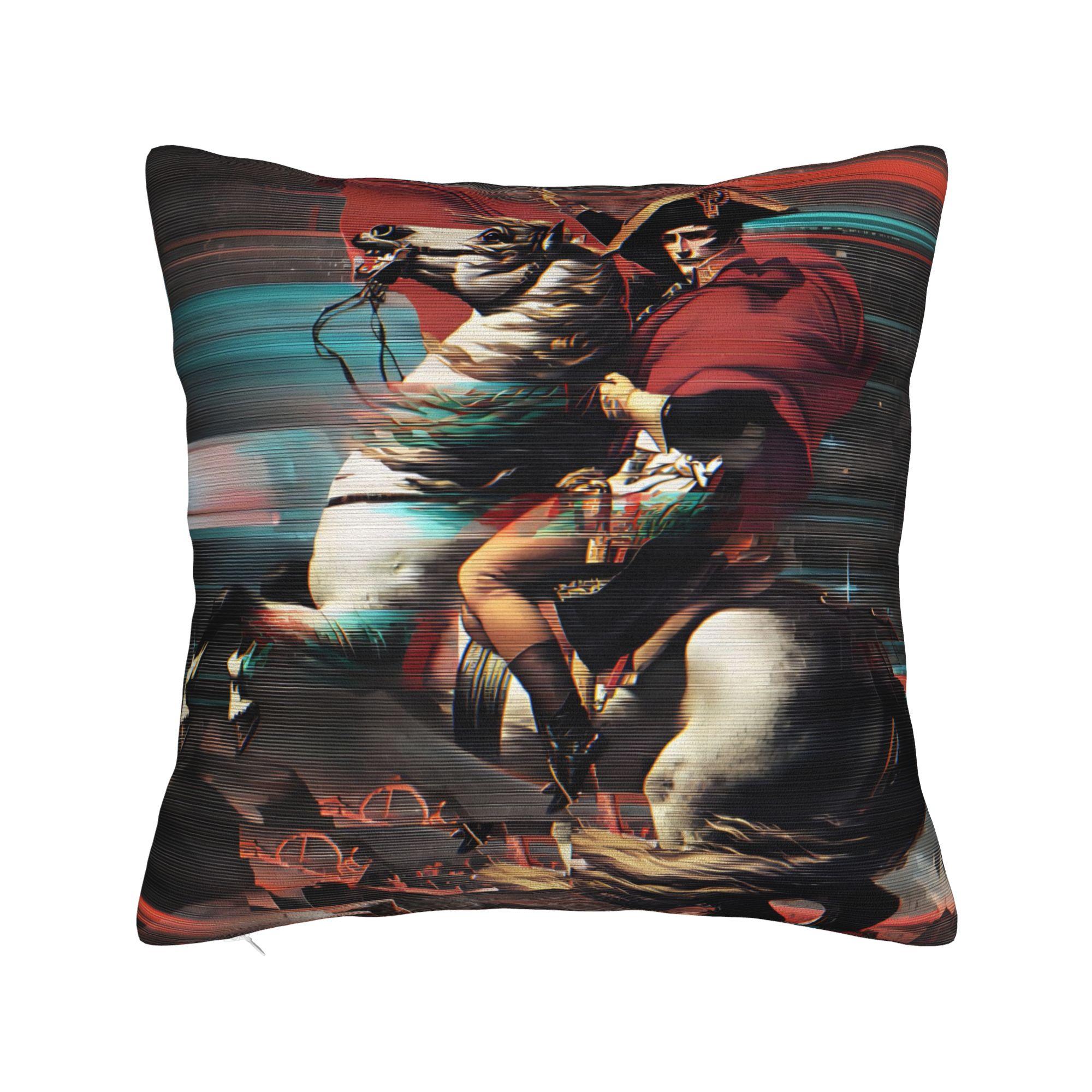 

Napoleon Bonaparte Crossing the Alps Pillowcase Printing Polyester Cushion Cover Gift Art Throw Pillow Case Cover Home Square 30cm x 30cm