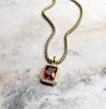 Emerald Shape Red Garnet 925 Sterling Silver Gemstone Jewelry Pendant