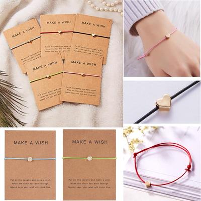 Adjustable Woven Bracelet with Love Charm - European & American Style Jewelry