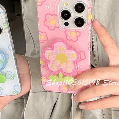 Koreański Kreskówkowy Uroczy Płynny Piasek Kwiat Griptok Uchwyt Na iPhone'a Samsung Uniwersalne Akcesoria do Telefonu Uchwyt na Telefon Grip Tok Stojak