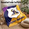 Melbourne Storm Custom Flannel Throw Blanket Print Your Name Text Soft Warm Blanket Holiday Present