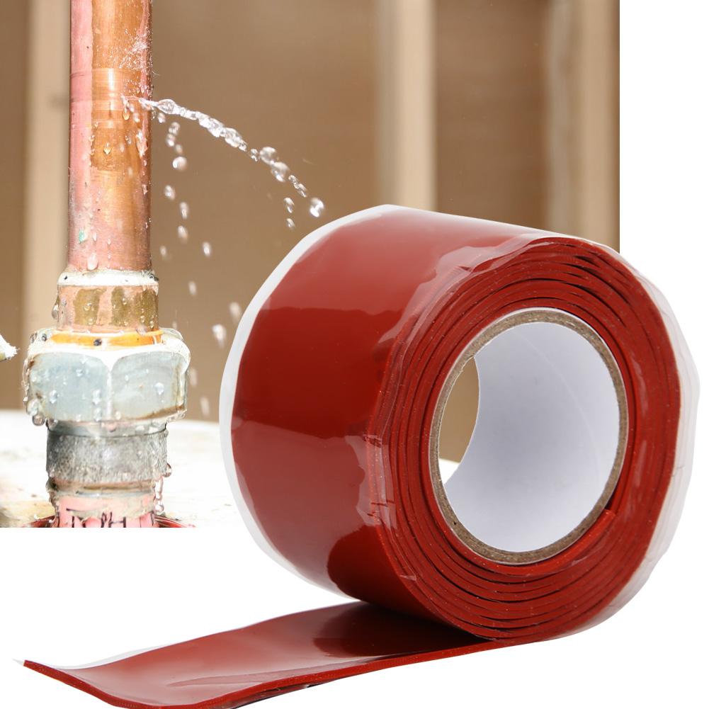 Waterproof Tape Strong Stickiness PVC PPR Pipes Repairing Supplies 1 Meter Length WhiteCelsiusRed