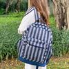 Lightweight Star Printing Backpack Korean Style Students Schoolbag Grey Stripes Backpack  Travel