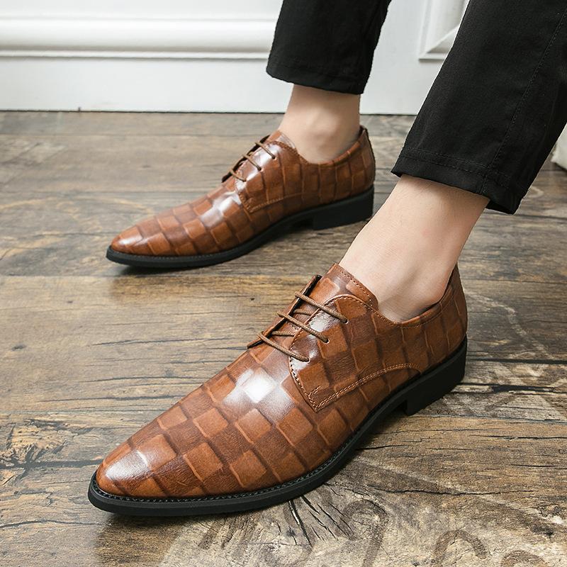 Herrenschuhe spitz Lederschuhe Mode Herren Business-Anzugschuhe Trend Britischer Stil Hochzeits-Lederschuhe