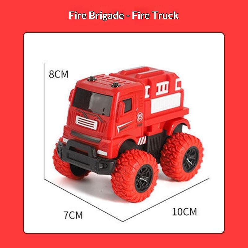 1Pcs Inertia Simulation Truck Toy Engineering Military Fire Sanitation Vehicle With Big Tire For Kids Play Birthday Gift