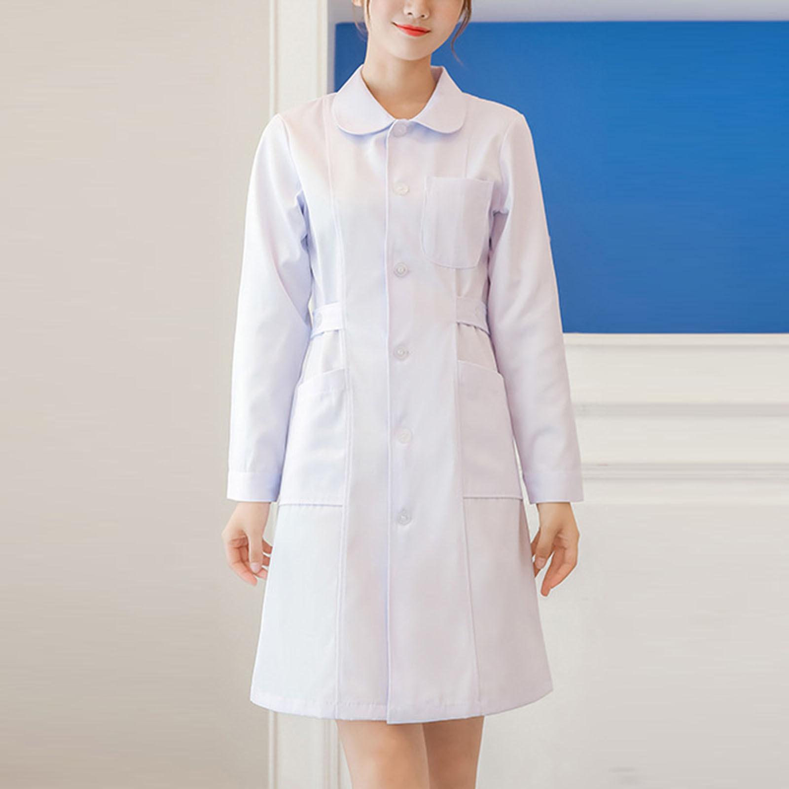 

Женская мода Doll Neck с длинным рукавом однотонные платья XL белый