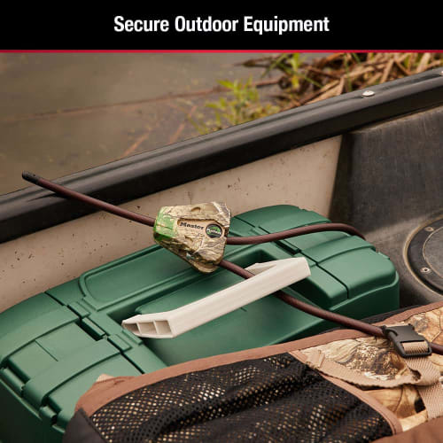 Master Lock (8418KADCAMO-TMB) - Keyed, Adjustable, Vinyl-Coated Cable, 8mm Thickness, 1.8m Length, Anti-Theft, Python Camouflage Design