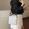 Drawstring Closure Polka Dot Shoulder Bag Nylon Female Tote Bag Crossbody Bucket Bag  Outdoor