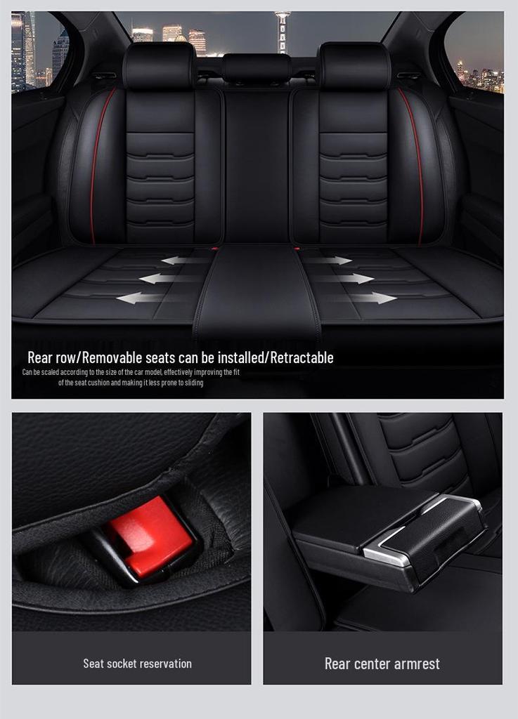 Almofada Universal para Banco de Carro em Couro Integral - Embalada a Vácuo, Capa de Assento de Cobertura Total