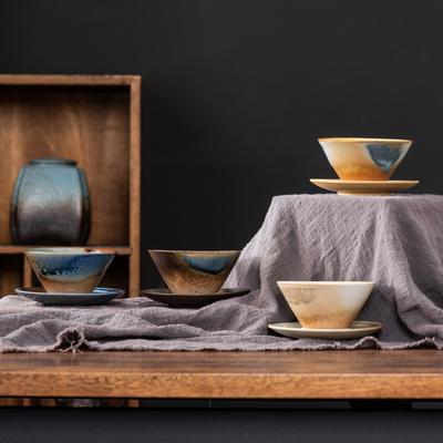 Bucket Hat Tasse Vintage Keramik Kaffeetasse Untertasse Set Tasse Nachmittagstee Becher Ofendrehen Steinzeug Kaffeetasse