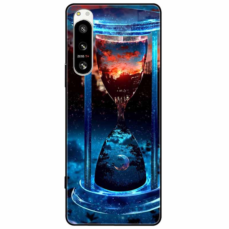 For Sony Xperia 5 IV / 10 IV Case 10IV Soft Black Silicone Forest Painted Phone Back Covers For Sony Xperia 1 IV Case TPU Coque