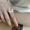 New 925 Sterling Adjustable Elegant Butterfly Ring For Women Geometric Handmade Butterfly Ring Party Christmas Gift Fine Jewelry